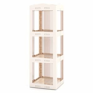 Costway 360°rotating Bookshelf 3-tier Corner Bookcase Display Shelf