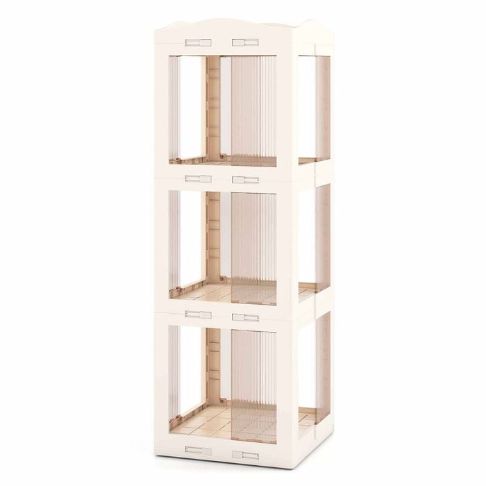 Costway 360°rotating Bookshelf 3-tier Corner Bookcase Display Shelf