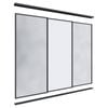 Lugna 2100 x 1801-2700mm Black 2 Mirror 1 Melamine Wardrobe Triple Sliding Doors