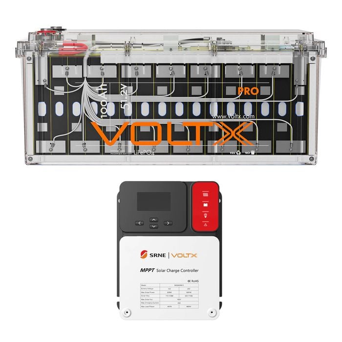 Voltx 48v 100ah Lithium Battery 5120wh Mppt Solar Controller Kit For Home Backup