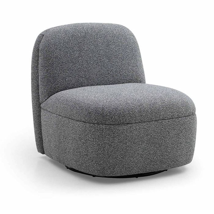 Modern Furniture LEXTER 74x80cm Swivel Lounge Chair - Dark Grey