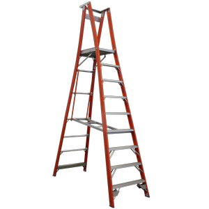 INDALEX 2.7m Industrial Fibreglass 180KG Pro Series Platform Ladder