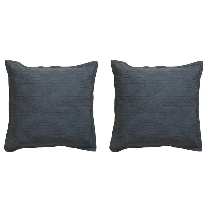 2PK Bianca Hallston Pre-Washed Cotton European Pillowcase - Charcoal