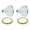 Shaw & Mason White Brass Wall Flange - Pair