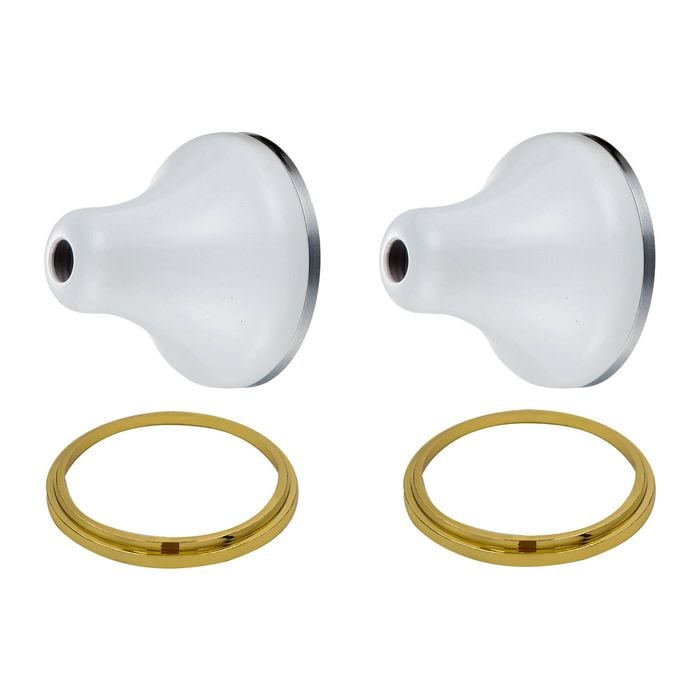 Shaw & Mason White Brass Wall Flange - Pair