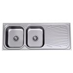 Clark Vital Double Left Hand Bowl Sink With 1 Tap Hole