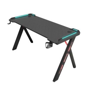 MIUZ Gaming Desk Office Computer Desk Home Study Carbon Fiber Table RGB LED