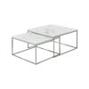 Karma  Square Coffee Table Set - Marble white