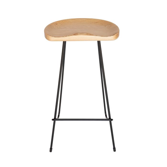 SK Designer Living | Berny Industrial Stool | 66cm - Natural & Black