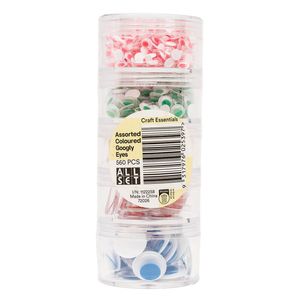 All Set Assorted Coloured Googly Eyes - 560 Pack
