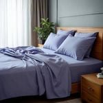 Royal Comfort 2000 Thread Count Bamboo Cooling Sheet Set King Single Mid Blue