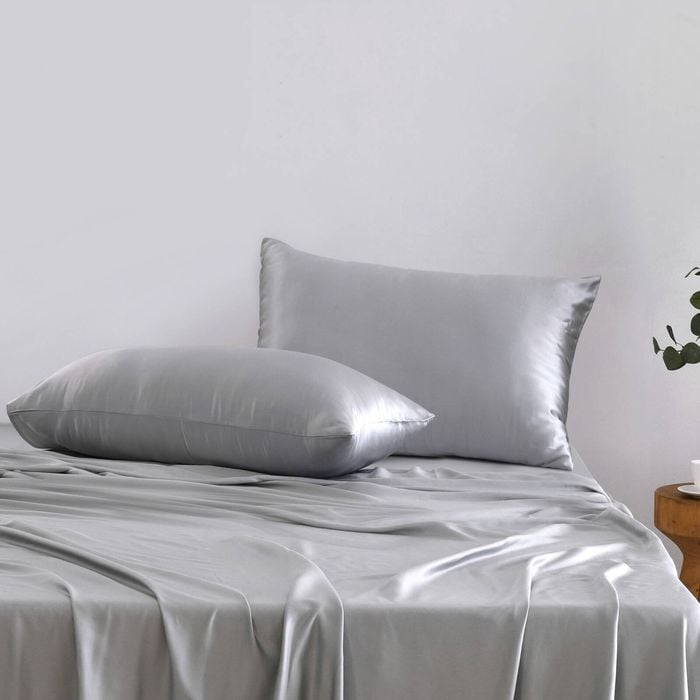 Natural Home Luxe Mulberry Silk Pillowcase 25 Momme King Pillowcase 50 X 90cm - Grey - Twin Pack