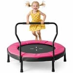 Costway Kids Trampoline Round Bouncer Activity Center Pink