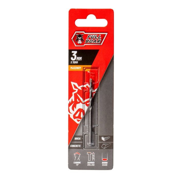 Full Boar 3mm TCT Masonry Drill Bit