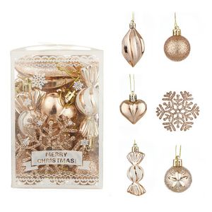 Catzon 26Pcs Christmas Tree Ball Ornaments Set-ChampagneGold