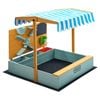 Mazam Kids Sandpit Sand Pit Box with Playset Canopy