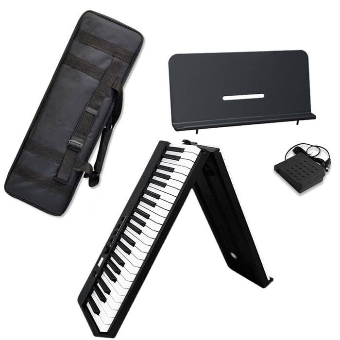 Provecta 88-Key Foldable Digital Piano with Bluetooth, Pedal & Bag – Black