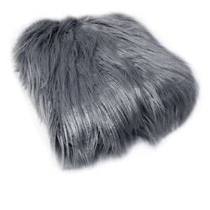 Mia Luxury Long Hair Faux Fur Throw Rug 127 x 152 cm Charcoal