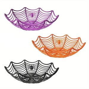 Lifebay Halloween Candy Baskets Spider Web Plastic Bowls (3pcs)