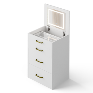 Advwin Dressing Table Stool Set With Flip-Up Mirror