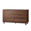 Oikiture 6 Drawer Chest Of Drawers Dresser Lowboy Modern Storage Cabinet Walnut