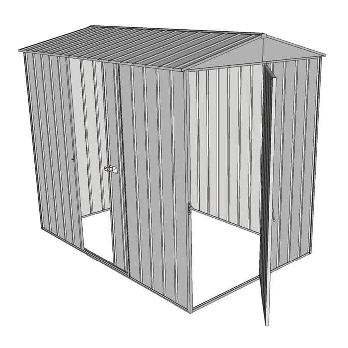 Build-a-Shed 1.5 x 2.3 x 2.3m Narrow Front Gable Dual Door Shed - Zinc