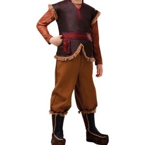 Disney Frozen Kristoff Kids Halloween Costume – Jersey Top, Pants with Boot Covers, Brown Colour, 6-8 Years