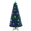 Costway 180cm Pre-Lit Fiber Optic Christmas Tree 220PVC Branch Tip-Green