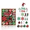 Catzon 70 Pcs Xmas Tree Ornaments Assorted Shapes-Red Green White