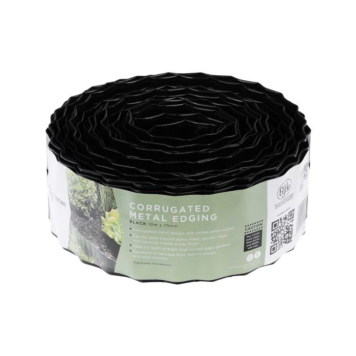 Tuscan Path 75mm x 10m Black Garden Edging - Black