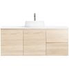 CIBO 1200mm Coast Veneer Nordic Wall Hung Bathroom Vanity With Pod White Matte Basin