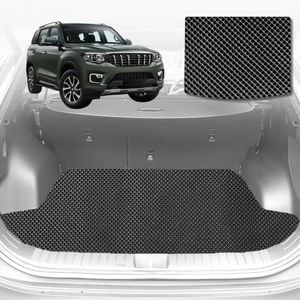 6D Diamond Car Boot Mat for Mahindra Scorpio (Z101)2022-Current-Cargo Mat-Black-Outback GT