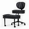 Advwin Cross-Legged Office Chair Meditation Kneeling Chair PU Leather Desk Chair Yoga Chair Black