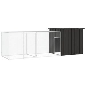 vidaXL Chicken Cage Anthracite 300x91x100 cm Galvanised Steel Chicken Coop