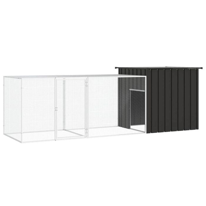 vidaXL Chicken Cage Anthracite 300x91x100 cm Galvanised Steel Chicken Coop