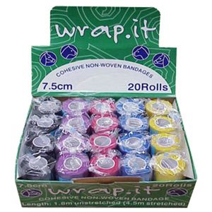 Wrap It Cohesive Non-Woven Bandages 20 Rolls 7.5cm x 4.5m