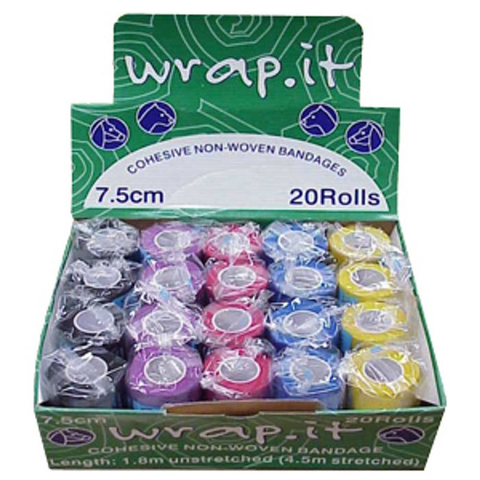 Wrap It Cohesive Non-Woven Bandages 20 Rolls 7.5cm x 4.5m