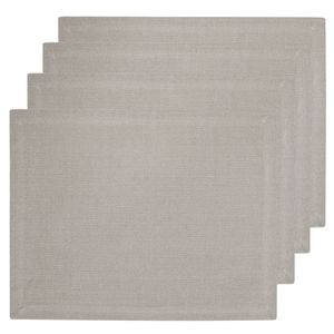 4pc Ladelle Premium Lina Cotton Table Placemat/Pad 33x45cm Flax Kitchenware
