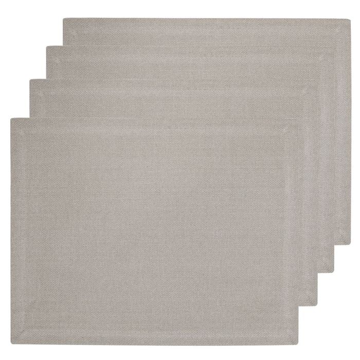 4pc Ladelle Premium Lina Cotton Table Placemat/Pad 33x45cm Flax Kitchenware