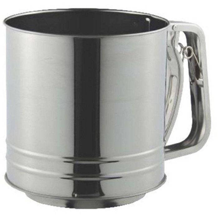 Avanti Stainless Steel 5-Cup Flour Sifter w/Squeeze Handle Baking Utensil Silver