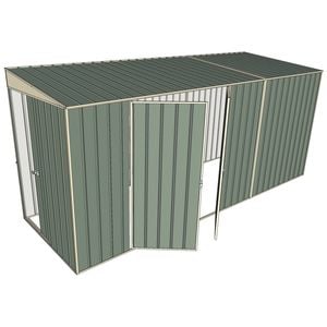 Build-a-Shed 1.5 x 4.5 x 2m Double Hinged Side Door Skillion Shed - Green