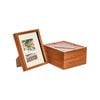 Nicola Spring Acrylic 3D Box Photo Frames with 4" x 6" Mounts - 8" x 10"  - Dark Wood - Pack of 5