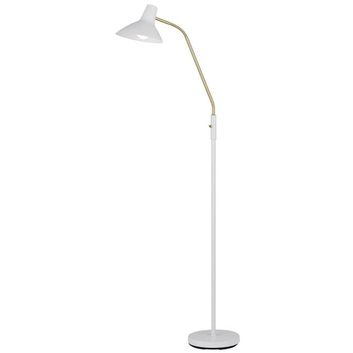 Telbix Farbon Contemporary Standing Floor Lamp Light Metal Brass Matt White