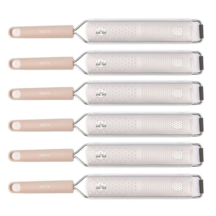 6PK Porto Zest Stainless Steel/Plastic 39cm Grater Kitchen Utensil