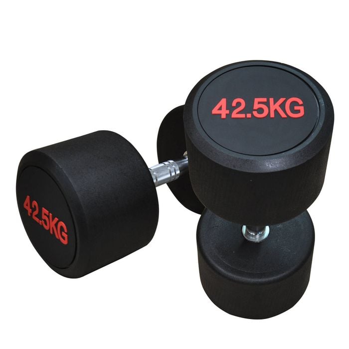 2 Pack of 42.5kg Commercial Grade Rubber Coated Dumbbell Hand Weight Total 85kg