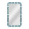 Belle Adina Bone Inlay Handcrafted Mirror 120x70cm - Aqua/White