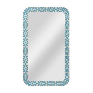 Belle Adina Bone Inlay Handcrafted Mirror 120x70cm - Aqua/White