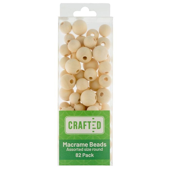 Crafted Assorted Round Macrame Beads - 82 Pack