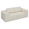 Ufurniture Loveseat Cloud Sofa Boneless Sectional Floor Couch with Deep Seat Fluffy Comfy Modular Sofa Beige