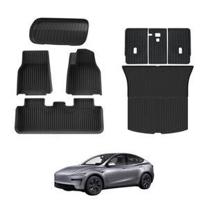 AUSGO 3D Injection Floor Mats Boot Liner Back Seat Protector Set for Tesla Model Y Juniper 5-Seat 2025-Onwards Car Floor Liners